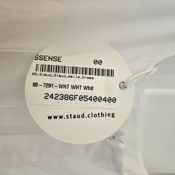 NWT Staud Wells Midi Dress 00 white - Picture 4 of 4